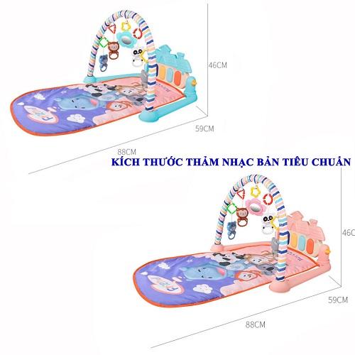 Thảm Nhạc Nằm Chơi Cho Bé, Nhạc Tiếng Anh, Đèn Và Nhiều Phụ Kiện, Vãi Mềm, Hình Sắc Nét, Mẫu Mới Về - THẢM NHẠC BẢN TIÊU CHUẨN - Xanh - GDHN Loại Tốt