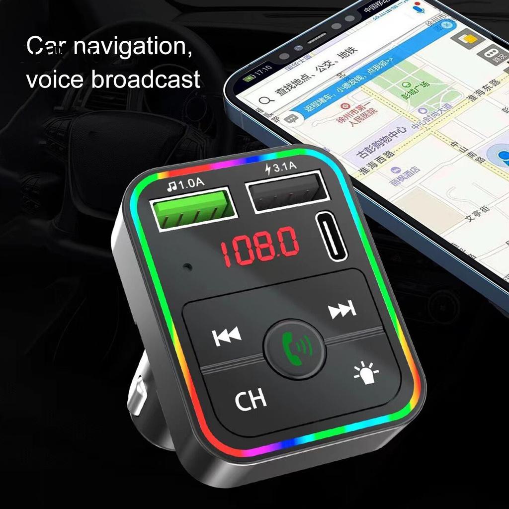 *QXDZ* 12V/24V Universal Dual USB Bluetooth 5.0 FM Transmitter MP3 Music Player Fast Charging Charger for Car Auto