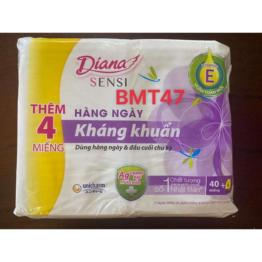 Combo 6 Băng vệ sinh Diana Sensi Hàng Ngày Kháng Khuẩn 40 + 4 miếng/gói x 6