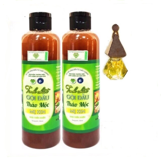 Combo 2 chai Tinh chất dầu gội đầu cô đặc thảo mộc dưỡng tóc MẸ KEN 250ml tặng 1 chai tinh dầu sả chanh Mẹ Ken treo xe