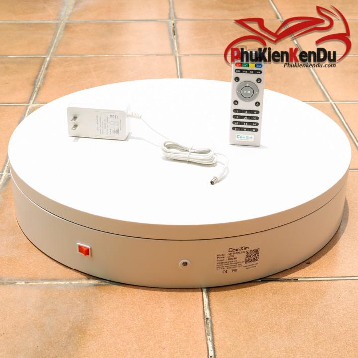 Bàn xoay, đế xoay trưng bày sản phẩm 50cm, tải 200kg, cao cấp có remote tùy chỉnh tốc độ, dùng điện - COMXIM