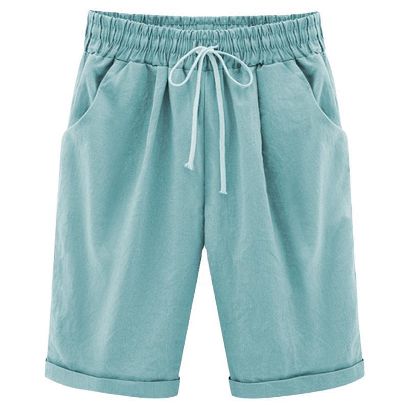 Mùa Hè Quần Short Nữ Mùa Hè Bermuda Quần Short Size Lớn 8xl Rời Giày Thể Thao Co Giãn Cotton Chân Thẳng Thoáng Khí Sweatshorts