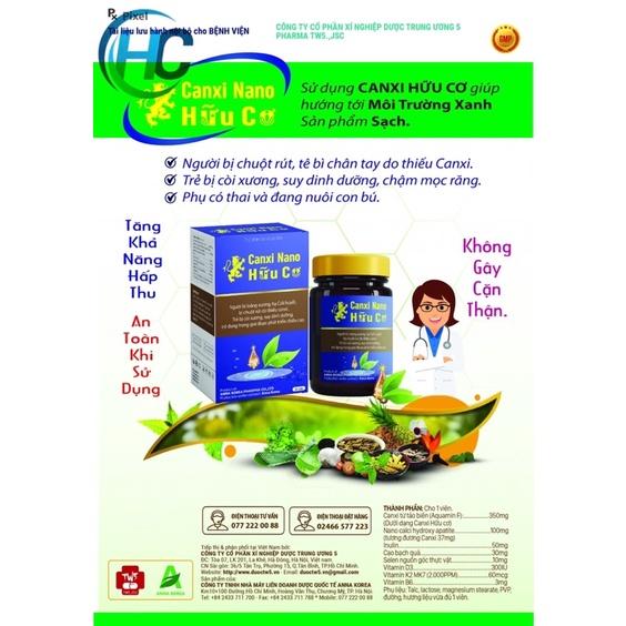 CANXI NANO HỮU CƠ – Canxi hữu cơ giúp hấp thu nhanh, không gây sỏi thận