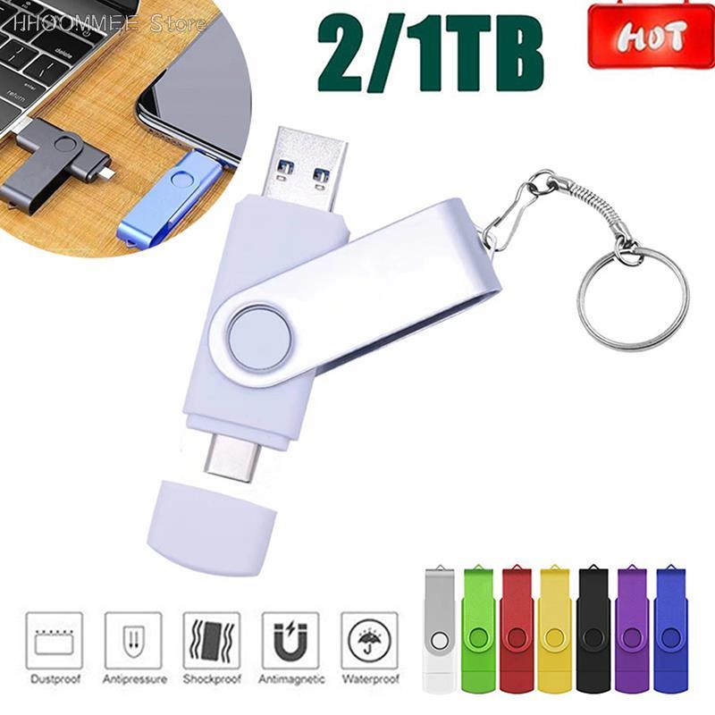 Loại C USB flash Ổ đĩa OTG Pen Drive Drive Stick 2 trong 1 Tốc độ cao Pendrive Bộ nhớ lưu trữ bên ngoài Quà tặng Keychain 1TB / 2TB Màu sắc: dưới dạng hình ảnh