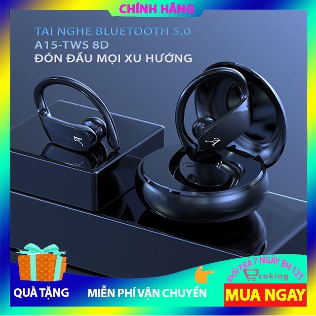 tai nghe nhét tai A15 ecoking{mua 1 tặng 1 quà} kết nối bluetooh 5.0 có micro trò chuyện âm thanh nổi HIFI sử dụng 6h LT