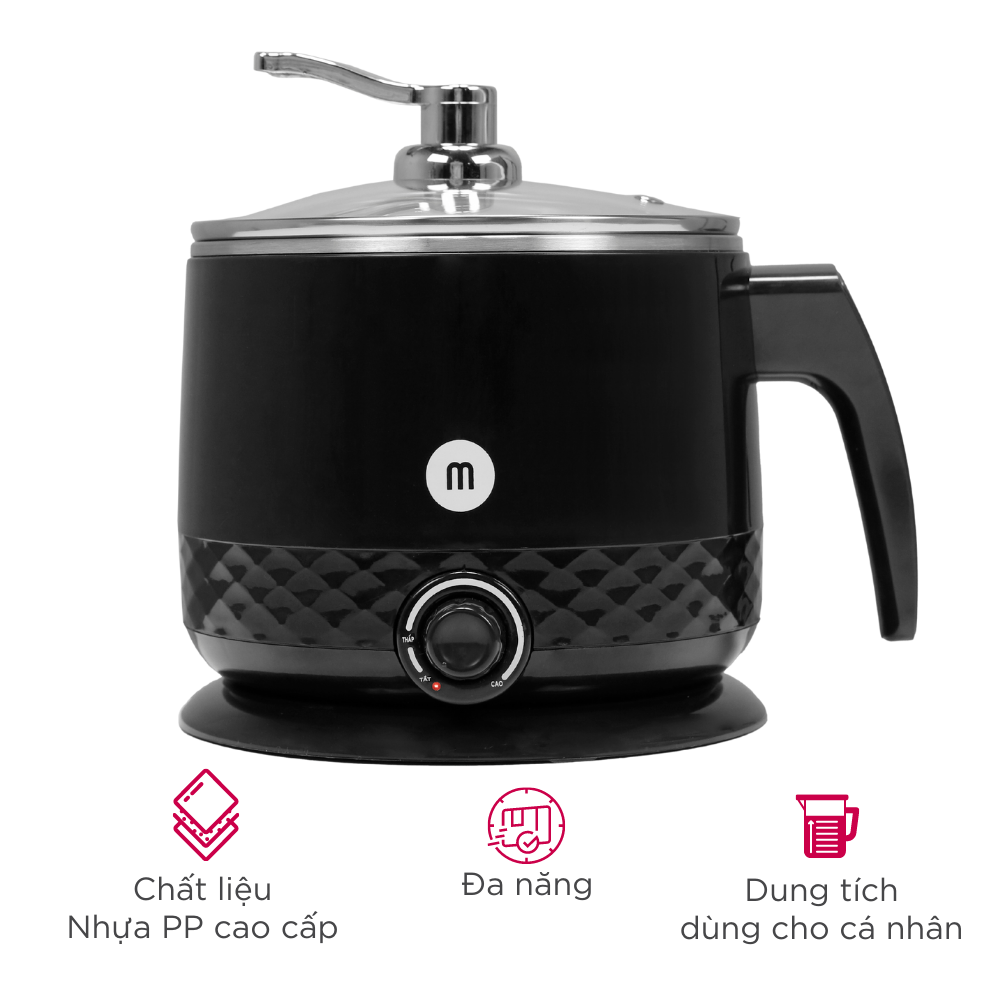 Bình đun inox304 nấu đa năng 1.5L Mishio - Hàng chính hãng