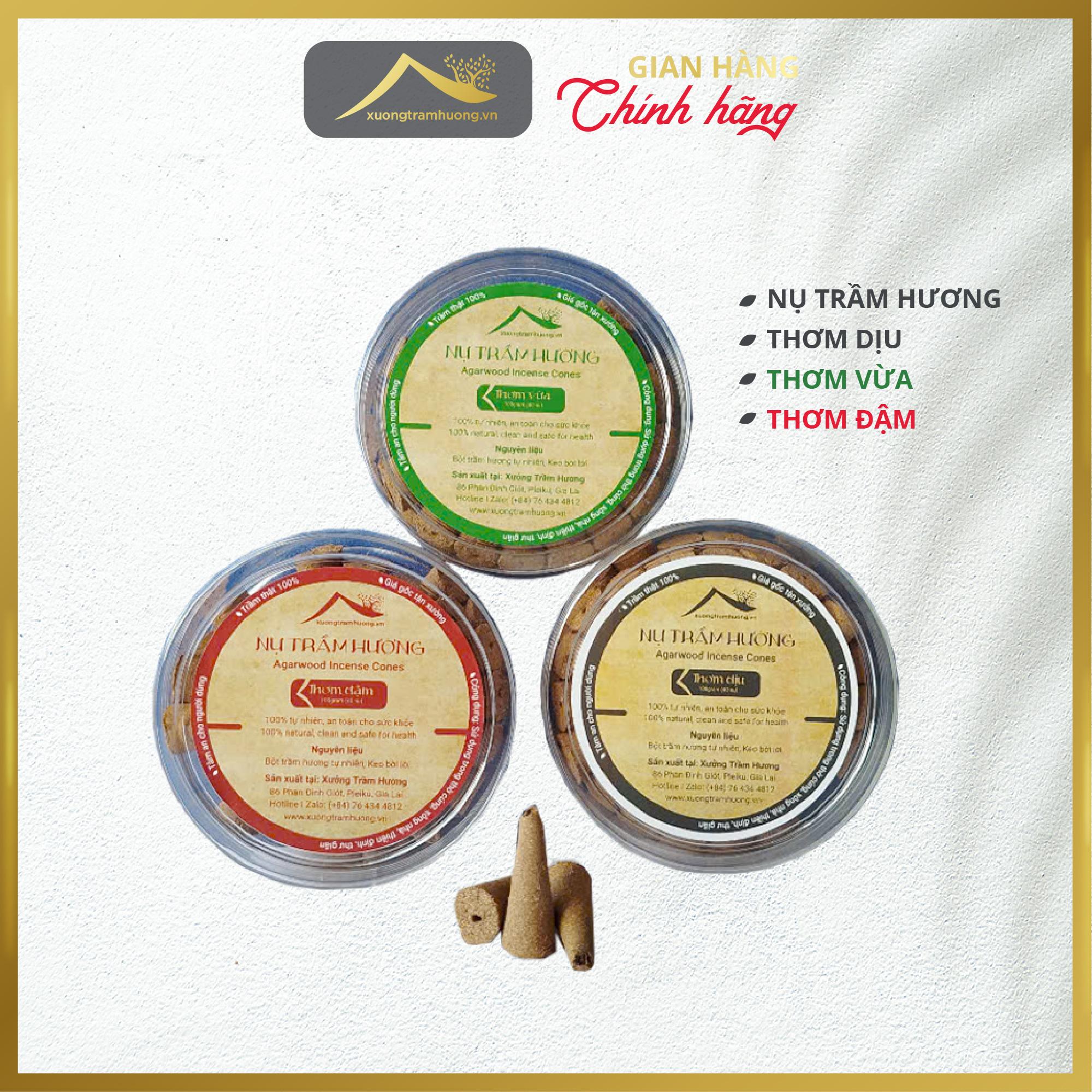 Nụ Trầm Hương Khói Ngược Sạch Xưởng Trầm Hương Thơm Dịu Thơm Vừa Thơm Đậm Hộp 40 viên