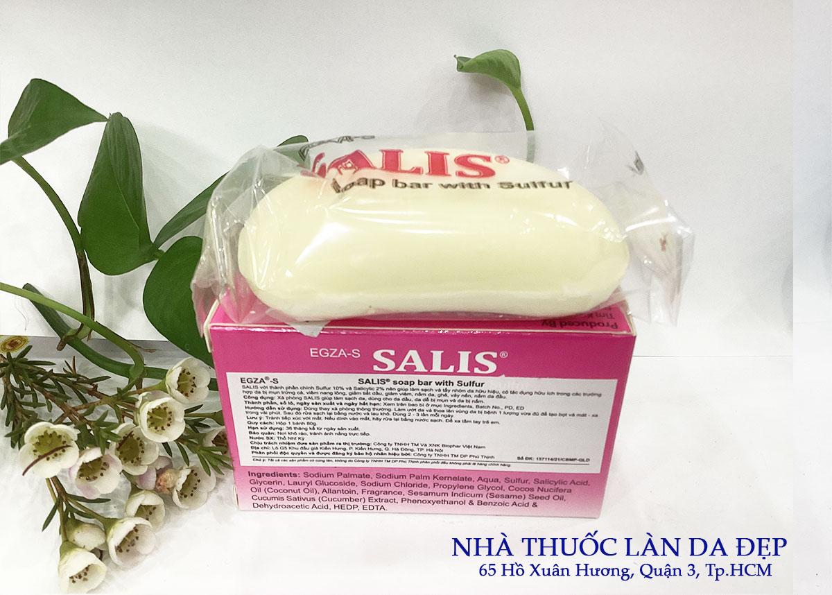 Hình ảnh Xà phòng  Salis Soap Bar with Sulfur giảm mụn làm sạch giảm tiết dầu bánh 80g