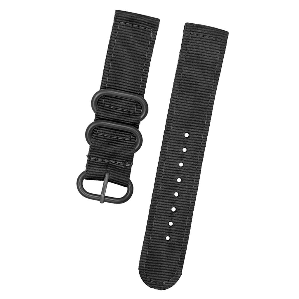 18,20,22,24mm Canvas Watch Strap Replacement Woven Fabric Watch Band with Three Steel Buckle