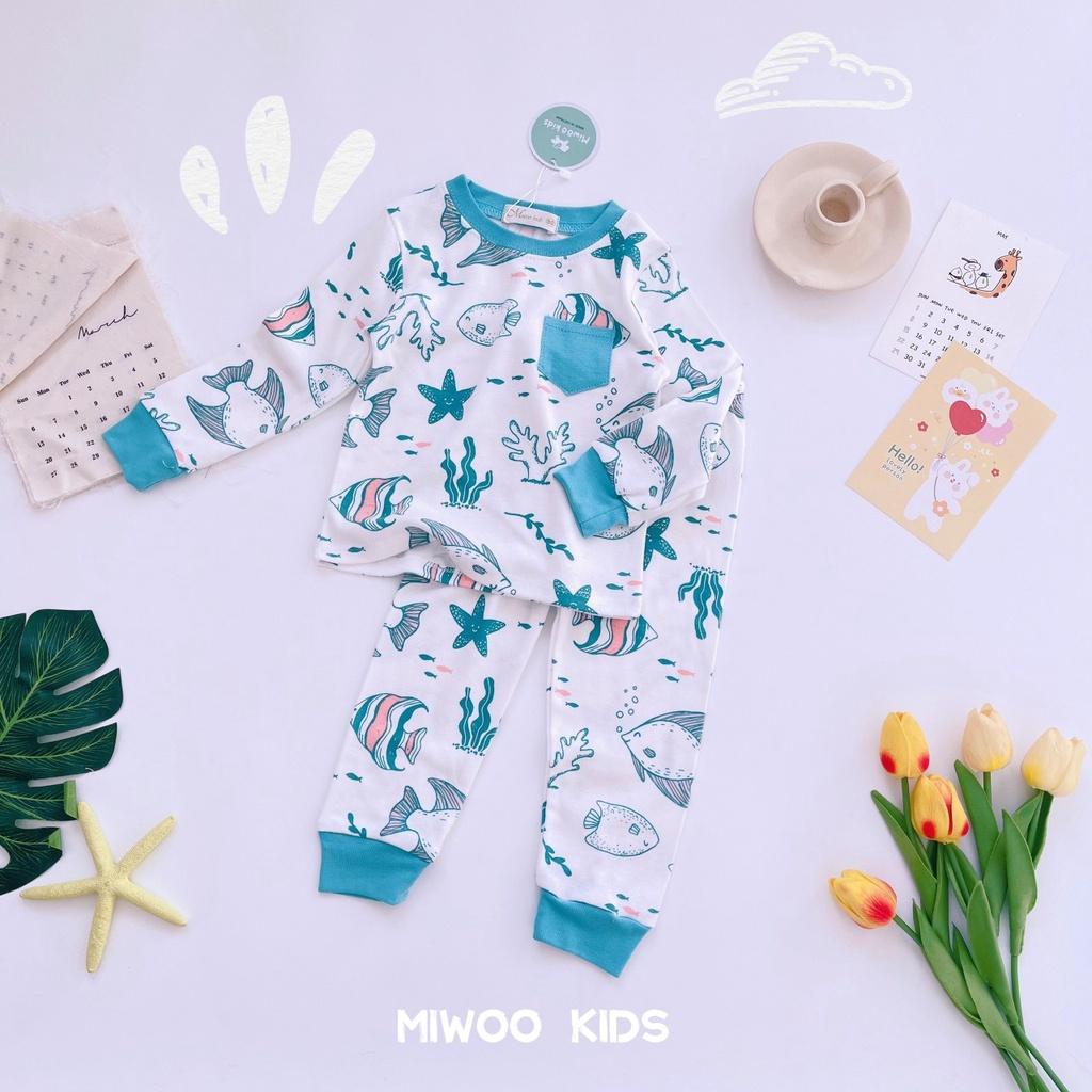 Bộ Dài Tay Có túi Cotton Bozip Xuất Xịn Siêu Mềm Mịn Mát Cho Bé Trai - Bảng 3 - HÀNG LOẠI 1