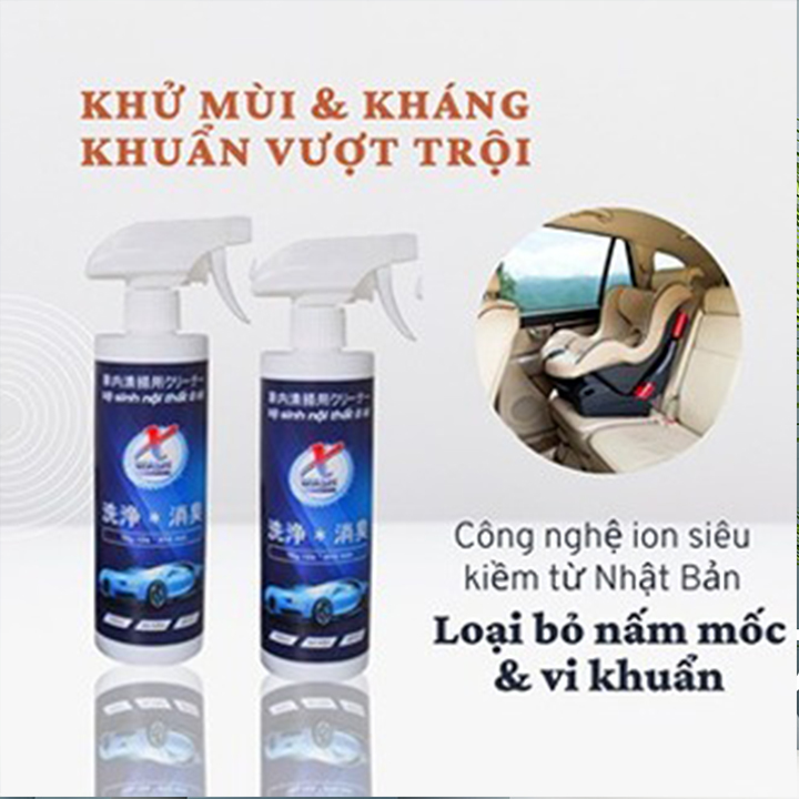 [Kèm Khăn Lau] Chai Xịt Vệ Sinh Kính Và Nội Thất Ô Tô XWASH 500ml, Làm Sạch Khử Mùi Kính, Sofa Nội Thất Xe Hơi