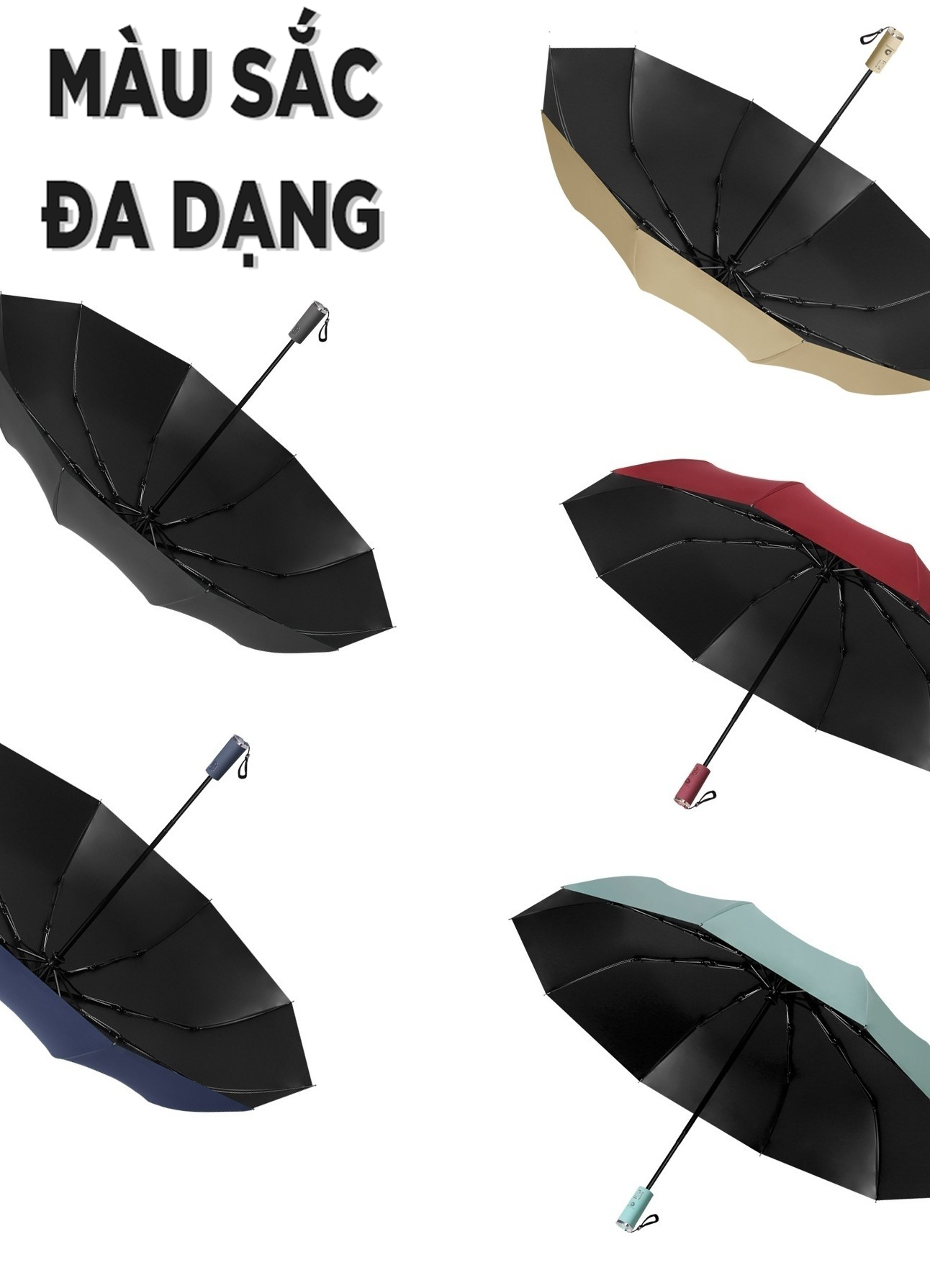 Ô Tự Động 2 Chiều Cao Cấp Teement, Che Mưa, Che Nắng, Chống UV - Hàng Chính Hãng