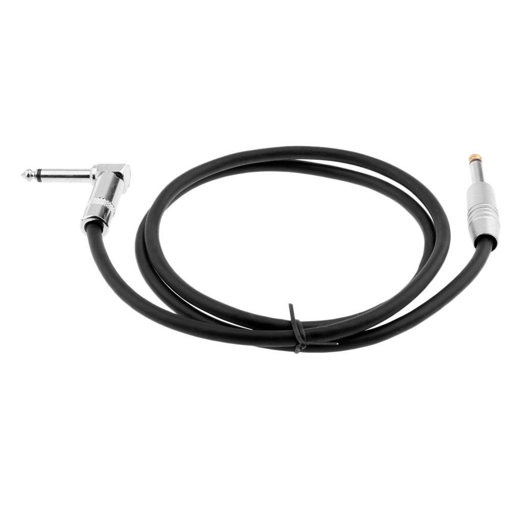 1/4 Inch to 1/4 Inch 6.35mm Jack Straight to Right Angle Cable 0.3meter