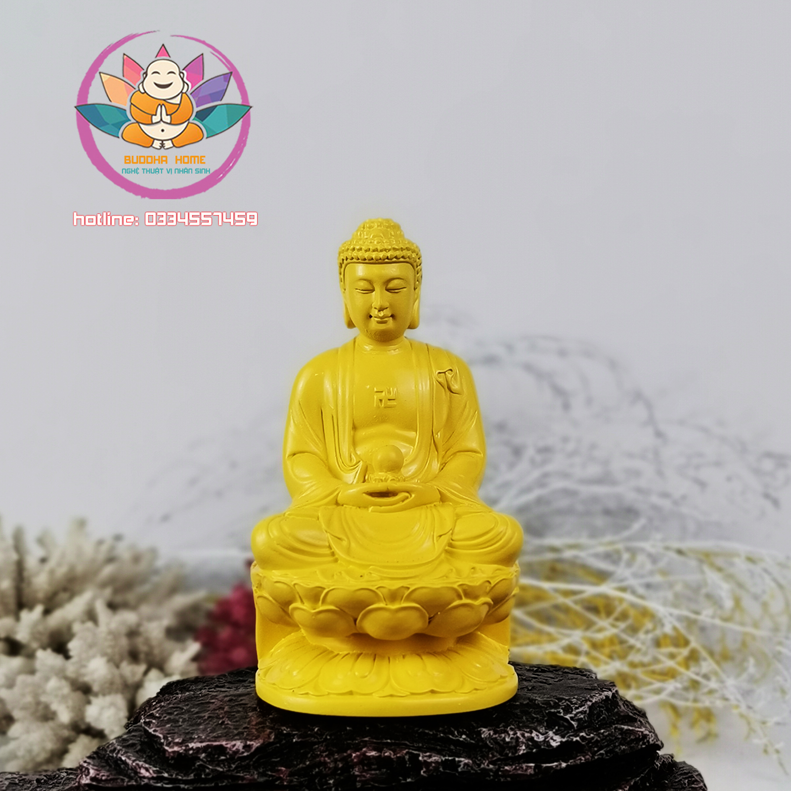 Tượng Đá Phật Thích Ca Phong Thủy - Cao 11cm nhiều màu trang trí nhà cửa, thờ cúng