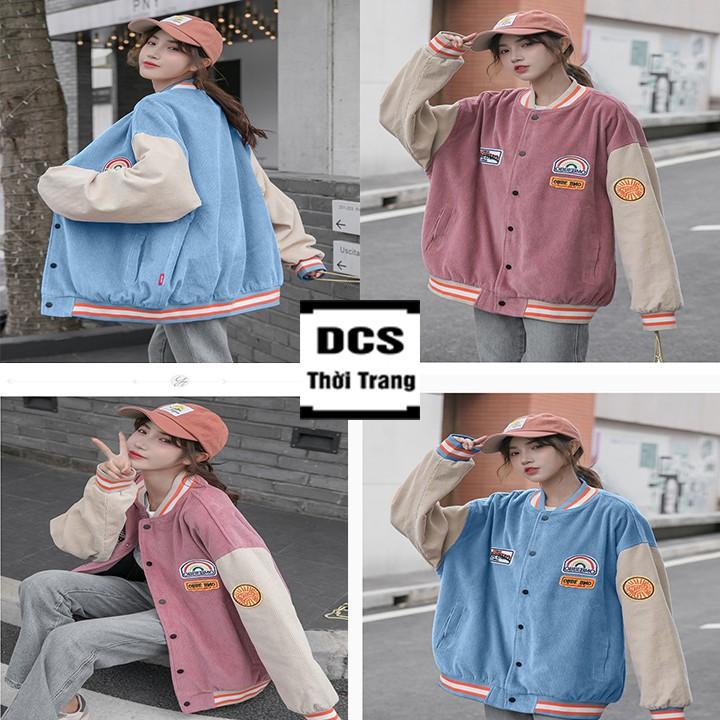 Áo Bomber Nhung Cầu Vồng End Chất Nhung Gân Dầy Xưởng May DCS