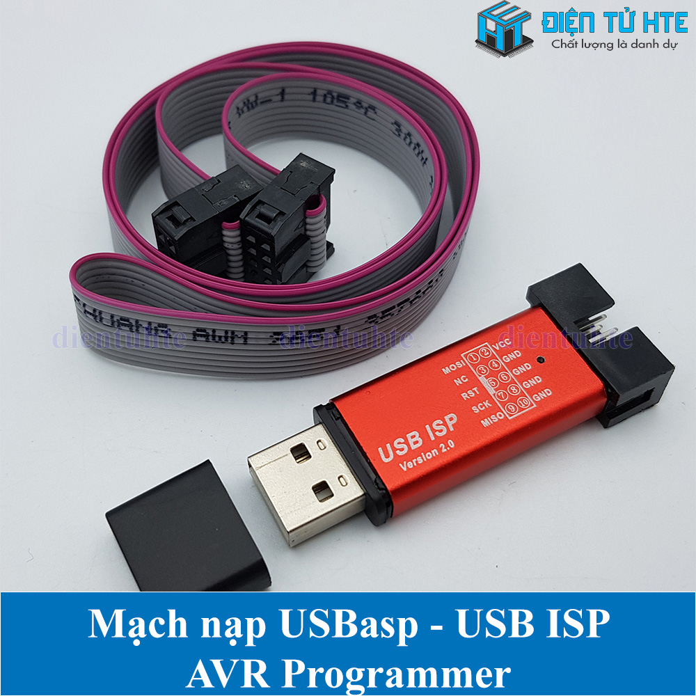 Mạch nạp AVR USBasp USBISP Programmer vỏ nhôm