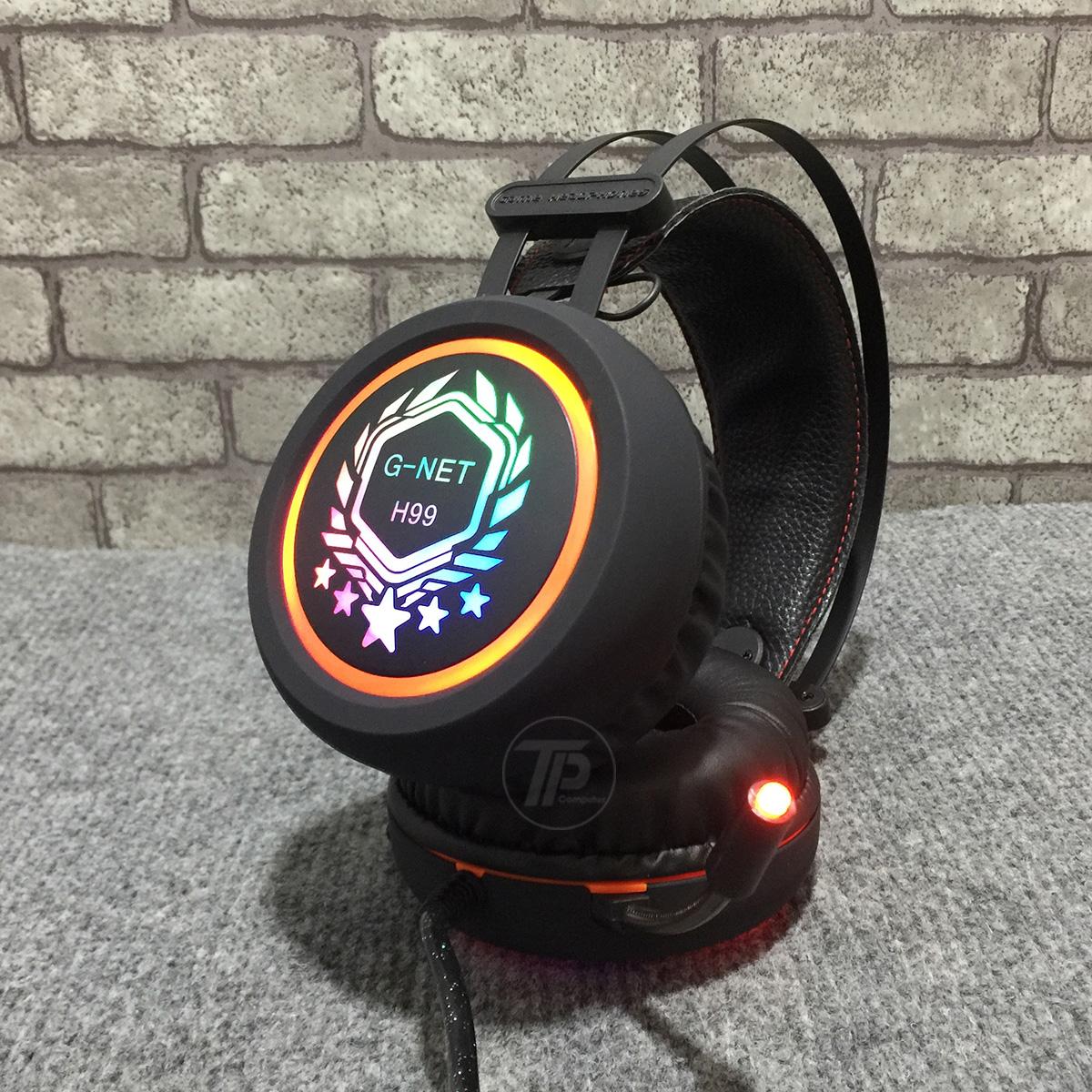 Tai nghe Gaming G-Net H99 chuyên game, có mic, LED nhiều màu, Jack tròn 3.5mm I Gaming Head Phone Gnet H99 LED