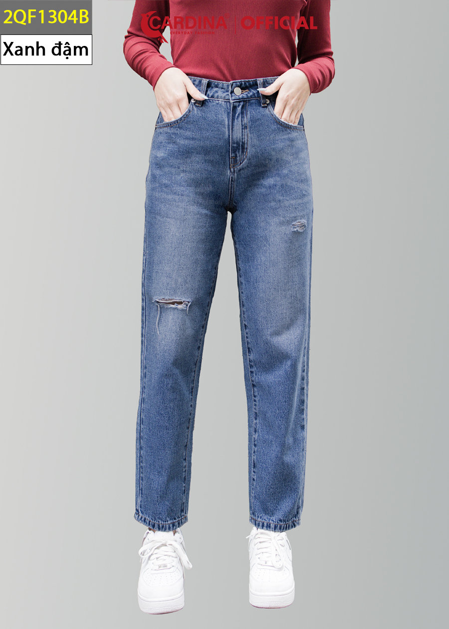 Quần Jeans Nữ CARDINA Cao Cấp Dáng Baggy Cài Khuy Có Khóa Kéo Dễ Mix Đồ 2QF13  (Không Kèm Áo)