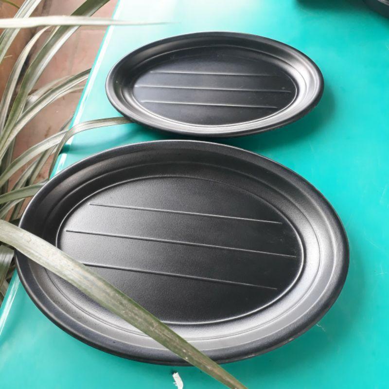 Khay đĩa bầu đục kiểu Nhật màu đen nhám chất liệu Melamine 100% cao cấp, đĩa nhà hàng khách sạn- Hàng xuất khẩu