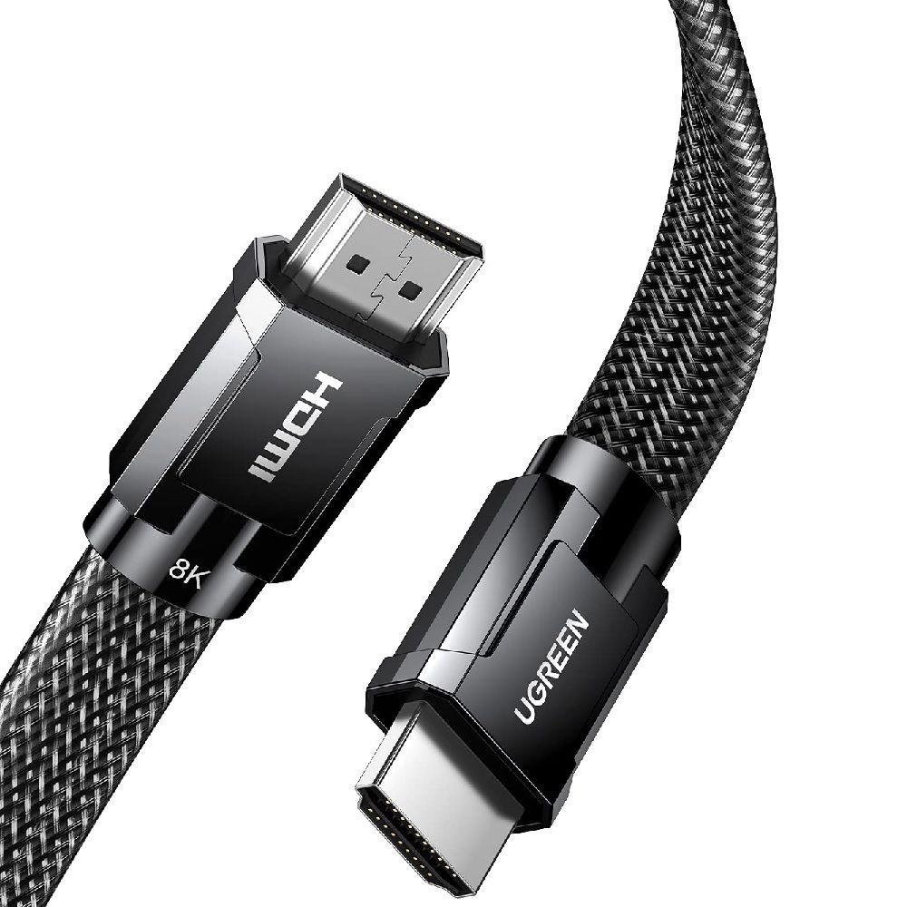 Ugreen UG20228HD145TK 2m Flat 2.1 hdmi 8k 60hz 48Gpbs M / M Zinc Alloy Braided Cable 4k 120hz - HÀNG CHÍNH HÃNG