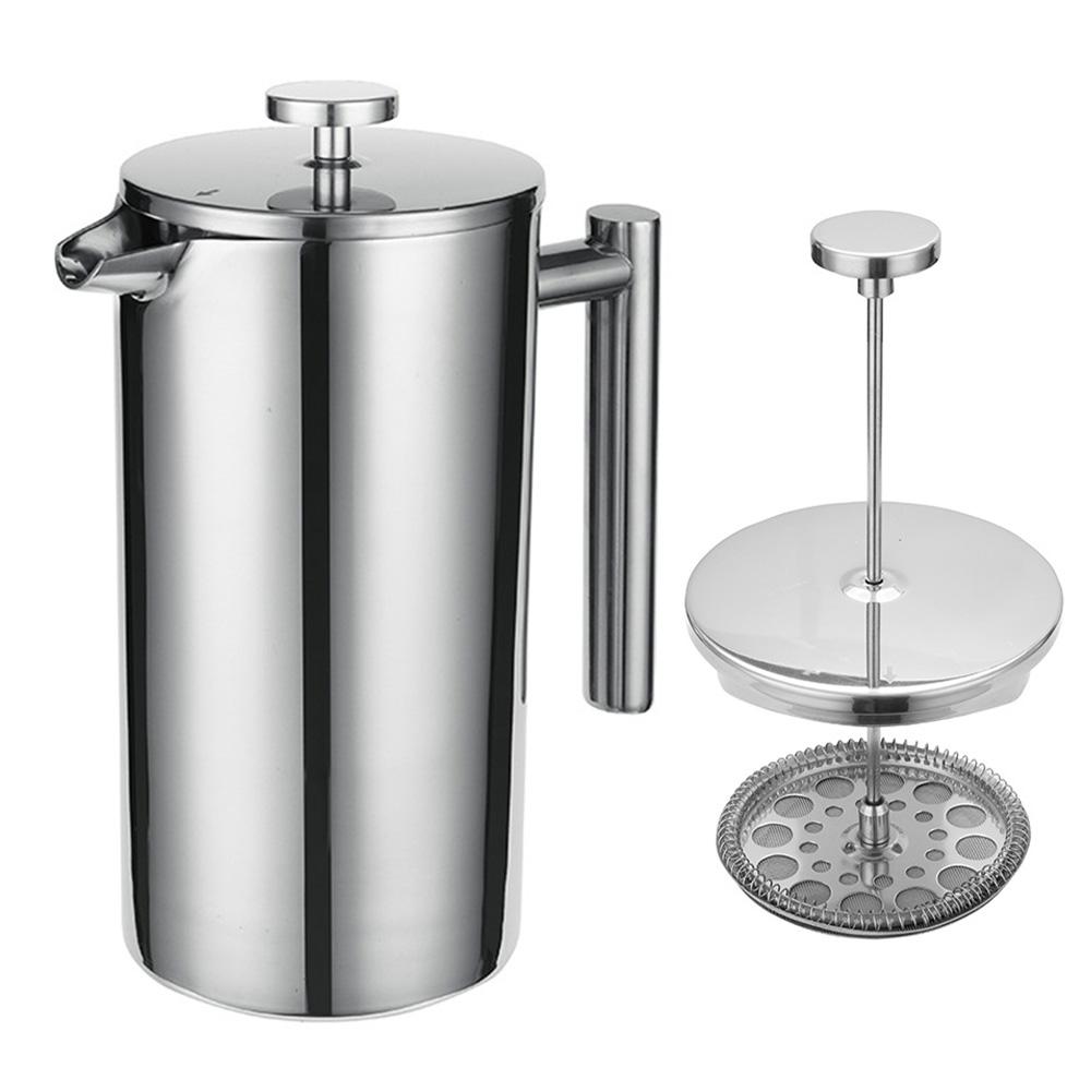 Máy Ép Cà Phê Bằng Thép Không Gỉ 800Ml 3 Bộ Lọc Chống Bỏng Chống Gỉ