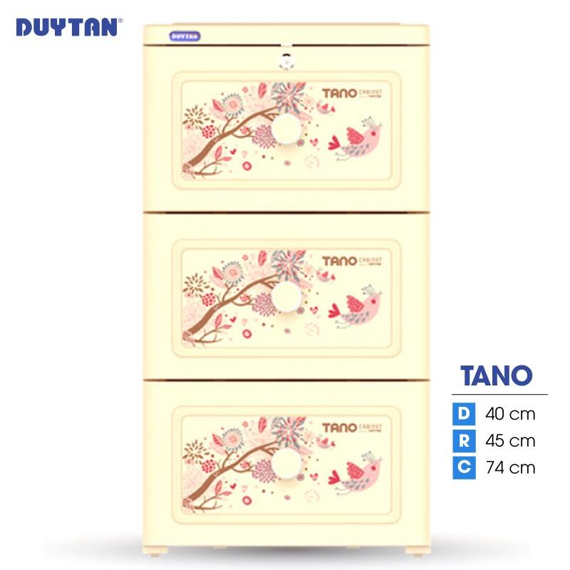 Tủ nhựa DUY TÂN Tano 3 ngăn bánh xe tiện lợi di chuyển