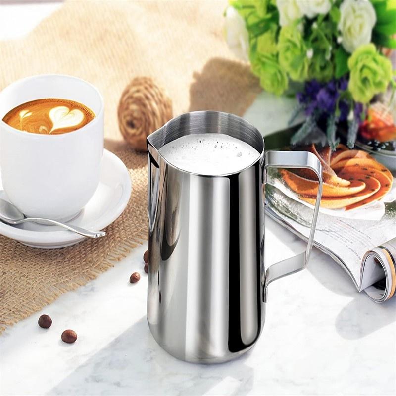 350/600ml Ca Tạo Bọt Cafe - Ca Đánh Sữa Bằng Inox 100% ( Có Chia Vạch )