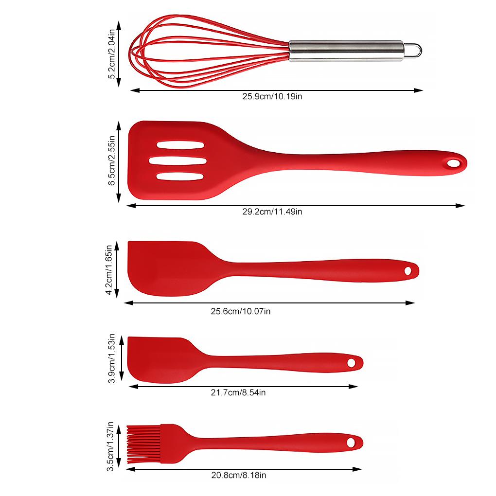 5 Cái/bộ Đồ Dùng Nhà Bếp Silicone Cấp Thực Phẩm Đánh Trứng Cạp Dầu Đầu Thìa Đũa Nấu Ăn Bộ Dụng Cụ Nhà Bếp Dụng Cụ Làm Bánh
