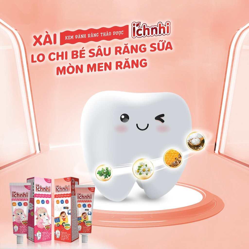 Bàn chải đánh răng cao cấp Ích Nhi cho trẻ em lông siêu mềm mịn, kháng khuẩn 99.9%