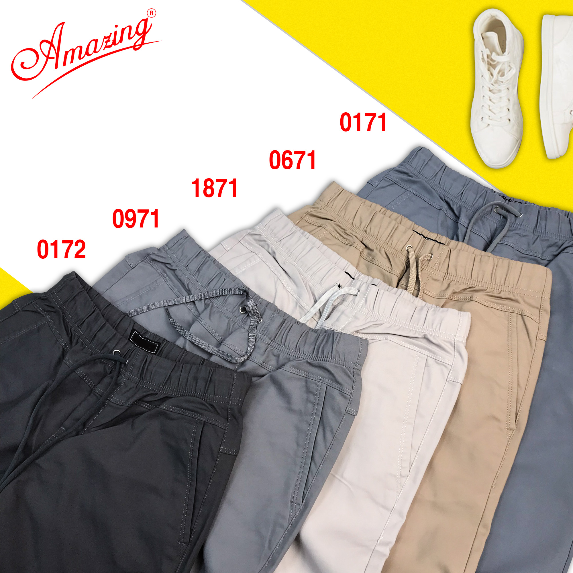 Quần baggy nam Amazing, chất liệu kaki, lưng thun có giây rút, form ôm Unisex, tôn dáng đẹp, trẻ trung