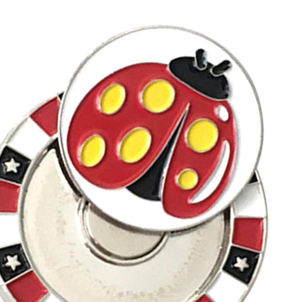 2 Piece  Golf  Clip Ball Marker Zinc Alloy Golfer