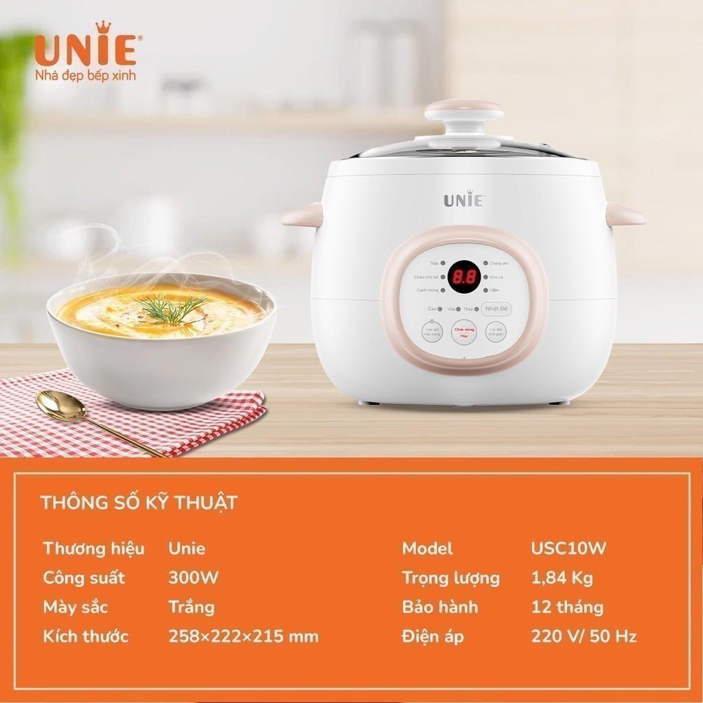 Nồi nấu chậm đa năng UNIE USC10W- 6 Chức năng nấu đa dạng, công suất 300W,dung tích 1L,bảo hành 12 tháng- Hàng chính hãng