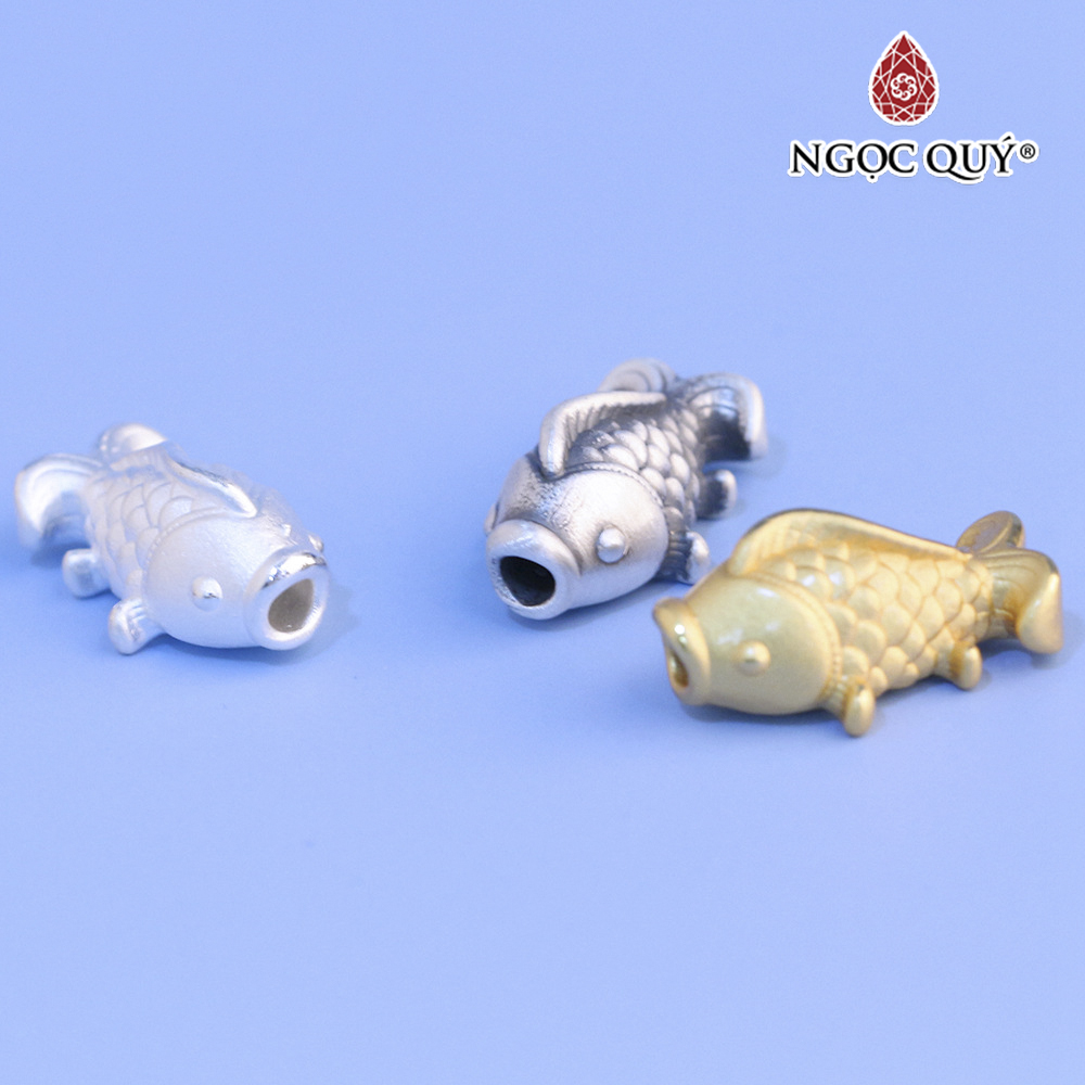 Charm bạc cá chép xỏ ngang - Ngọc Quý Gemstones