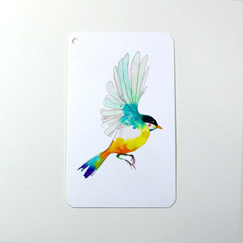 Giấy vẽ màu nước postcard cm - vẽ chì đẹp, lên màu không cong, giấy màu trắng kem 40 tờ/ xấp giấy dày 280gsm, Green Art