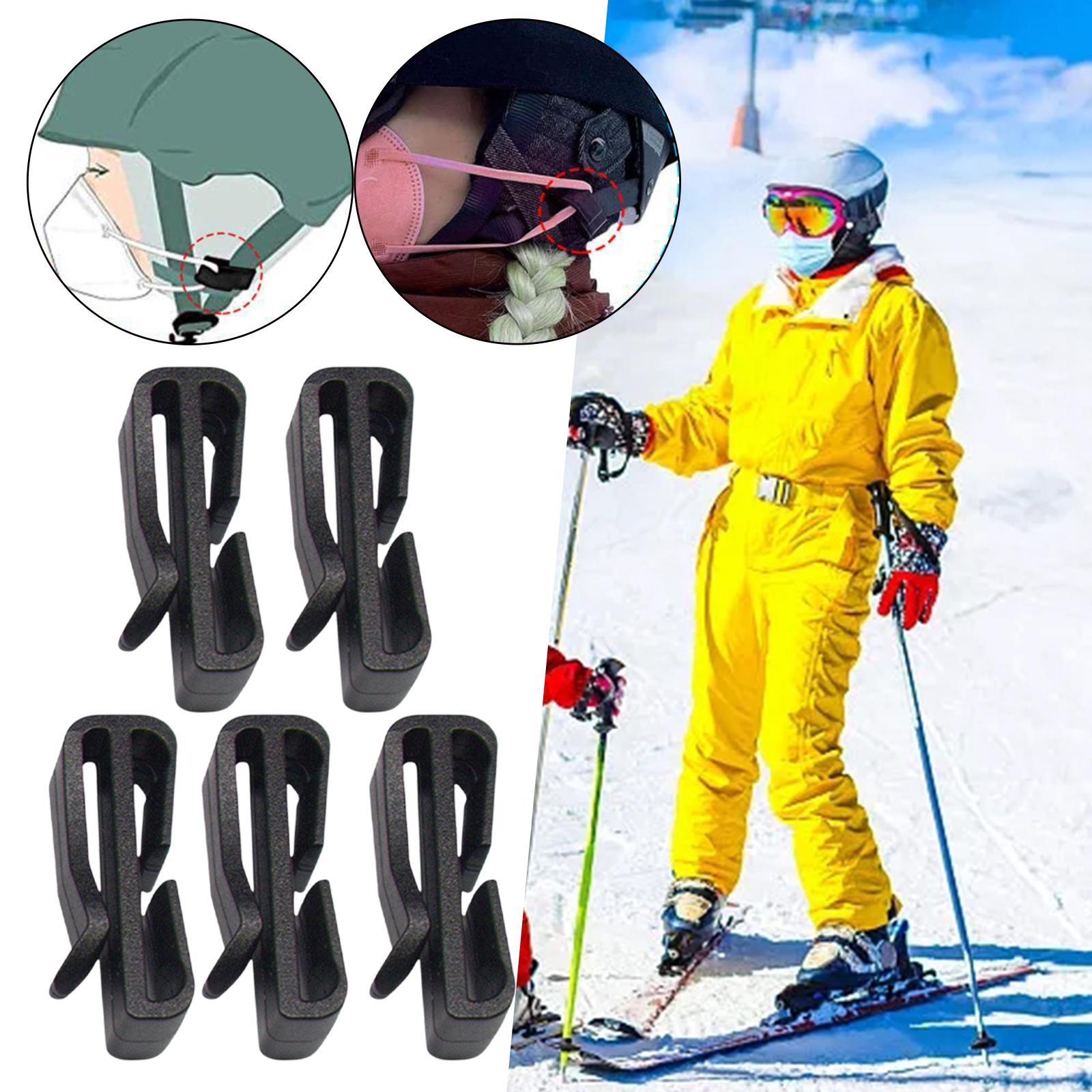 5Pcs Helmets Mask Hook Mask Holder Ski Helmet Clips, for Cycling Riding Climbing