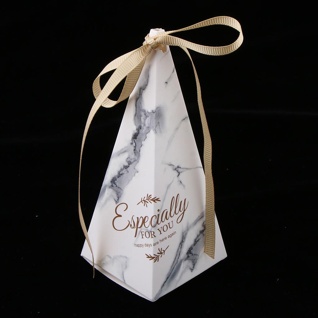2X 10 Pieces Triangle Shape Chocolate Candy Boxes Gift Boxes Wedding Favors F