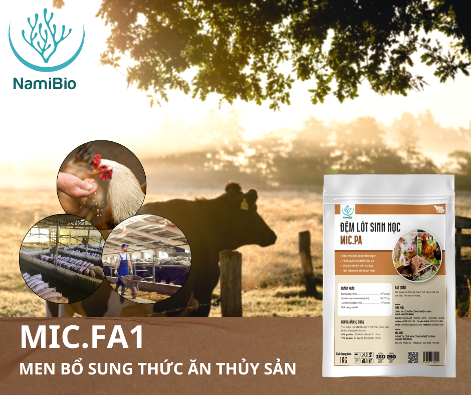 Đệm lót sinh học - MIC.PA 1kg cho chăn nuôi