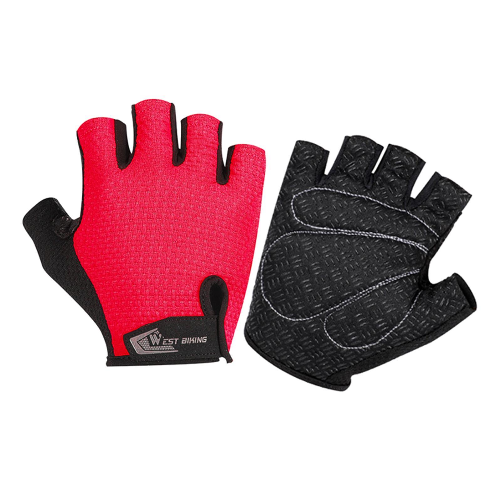 Half Finger Cycling Gloves Sports Light Weight Road Bike Unisex Red M