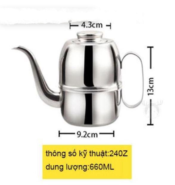 Bộ 2 Bình đựng dầu thép không gỉ dung tích 660ml