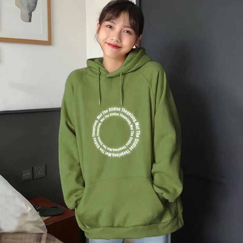 Áo hoodie unisex phản quang vòng tròn chữ, áo khoác nỉ nam nữ unisex form rộng – ST176 - babitrendy