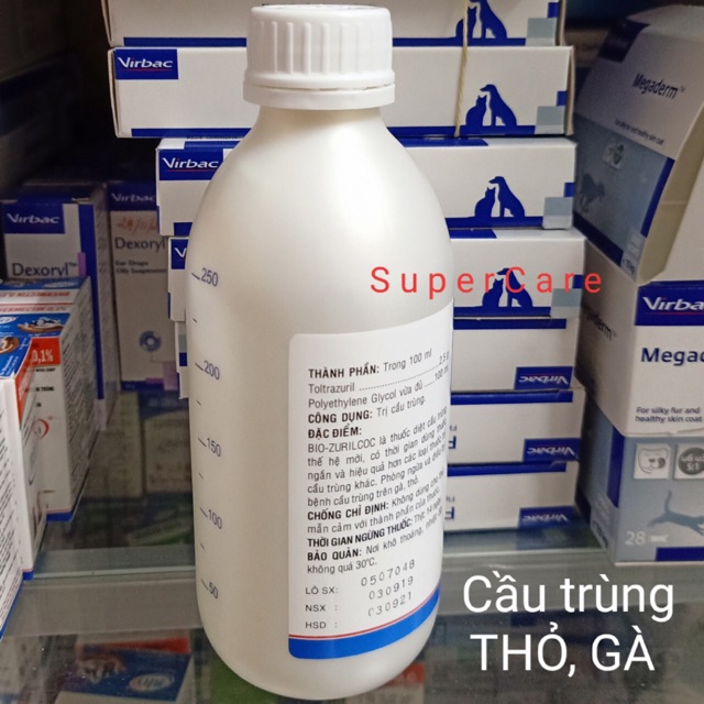 Bio Zuril Coc 250ml Cầu Trùng Thế Hệ Mới trên Vật Nuôi