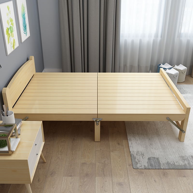 Giường ngủ xếp gọn kích thước 60cm, 80cm, 1m, 1m2, 1m5 dài 196cm - giường gấp gọn gỗ thông, giường đơn gấp đôi, giường gâp gọn thông minhm giường gỗ thông gấp gọn