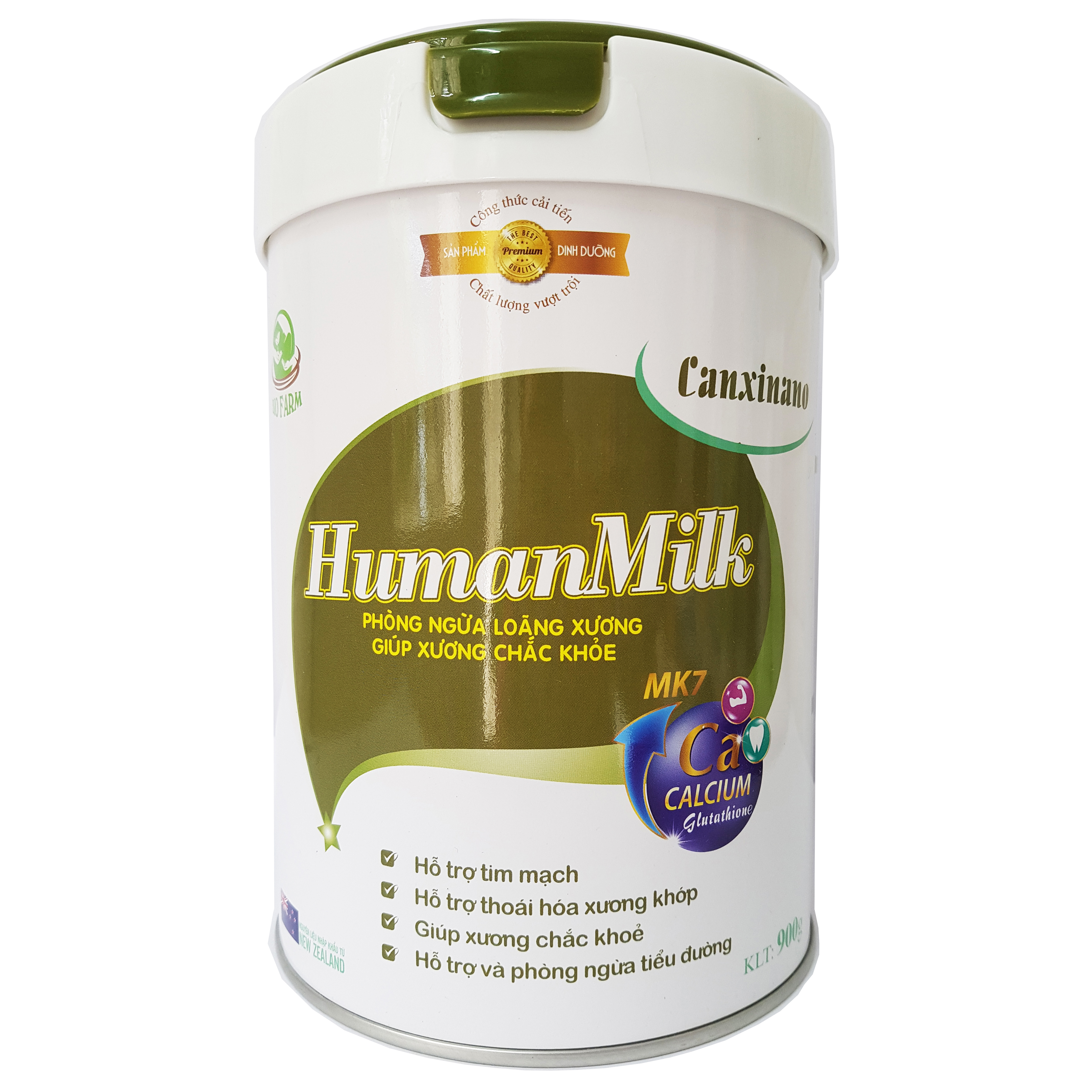 Sữa bột HumanMilk Canxinano 900g Dành cho người loãng xương, thiếu canxi