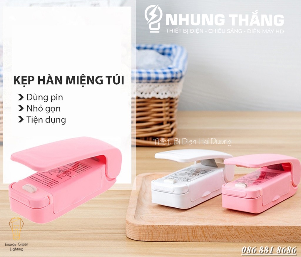 Máy Hàn Miệng Túi Thực Phẩm Mini - Kẹp Niêm Phong - Siêu Tiện Lợi - Màu Random - Có Video