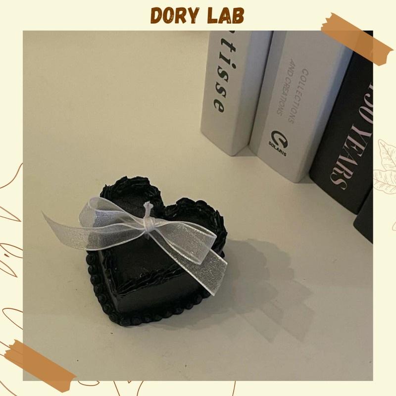 Nến Thơm Handmade Trái Tim Màu Đen Huyền Bí - Dory Lab