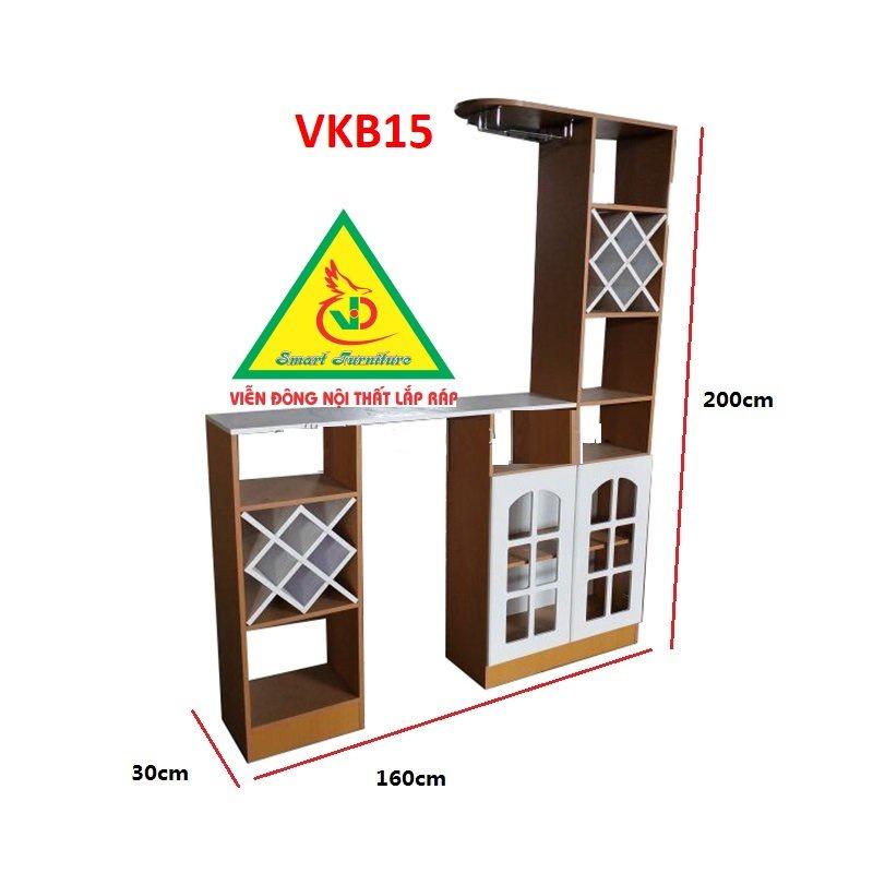 Quầy bar mini kết hợp tủ rượu VKB15 ( không kèm ghế) - Nội thất lắp ráp Viendong Adv