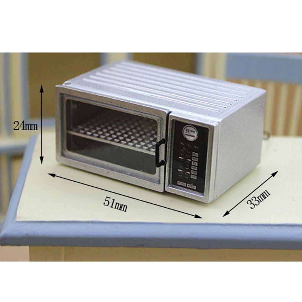 1/12 Nhà Búp Bê Thu Nhỏ Đồ Nội Thất Vi Sóng Họ Đồ Gia Dụng Nhà Bếp