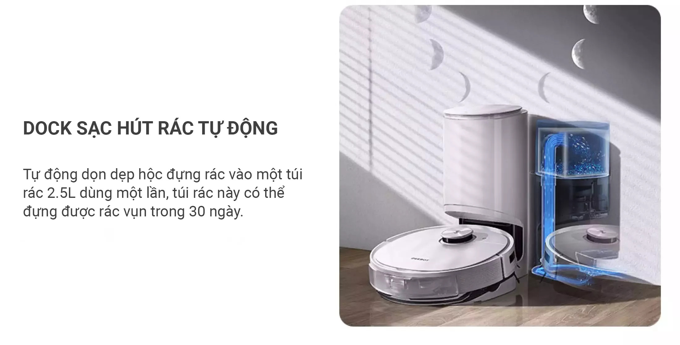 Robot hút bụi lau nhà Ecovacs Deebot T9 Plus - Trắng Bản Quốc tế - App Tiếng Việt, hàng nhập khẩu chính hãng full VAT, bảo hành chính hãng 24 tháng bởi Vietnam Robotics, lực hút 3000Pa, thời gian hoạt động 3 giờ liên tục