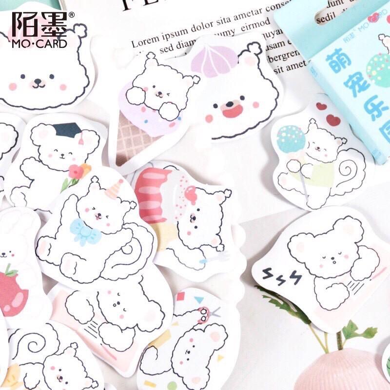 Bộ 45 sticker hoạt hình dễ thương trang trí sổ tay