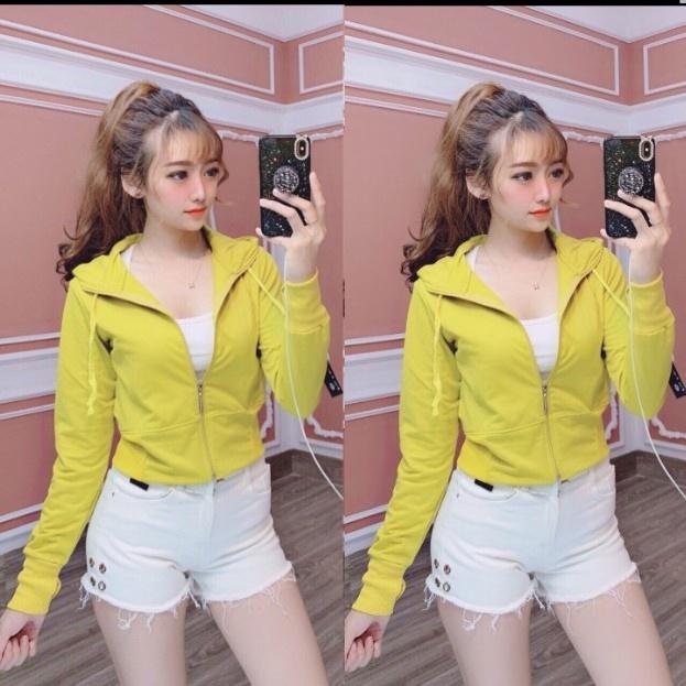 Áo khoác nữ trơn dáng lửng coptop tay dài freesize 54kg